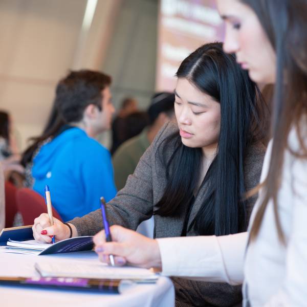 student writing