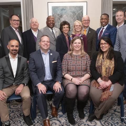 US mayors pictured with President Hamilton and Dean Glied 