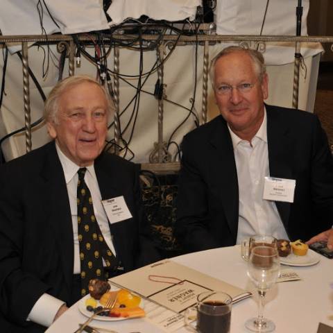 Wagner Dean's Council member Dan Brodsky with John Brademas, Former NYU President and President Emer