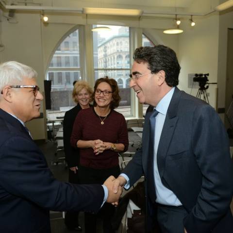 Santiago Calatrava visits the NYU Rudin Center, February 25, 2014