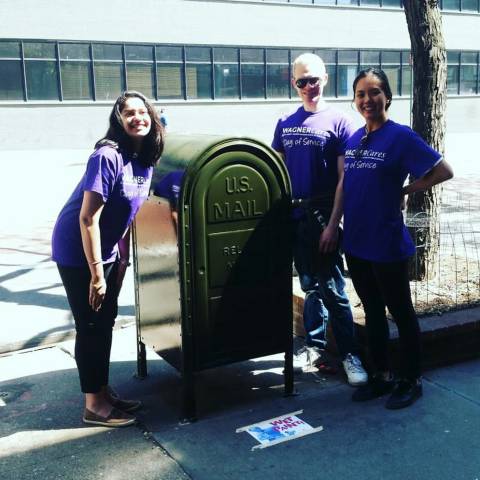 Three student volunteers