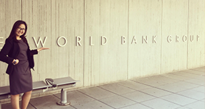 Handaa Enkh-Amgalan pictured outside of the World Bank building