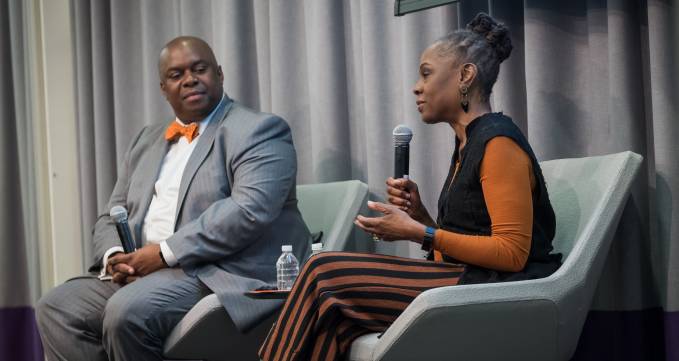 First Lady of New York City Chirlane McCray with NYU Wagner Distinguished Visiting Urbanist Richard Buery