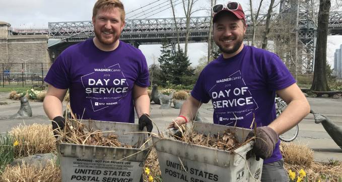 Volunteers working